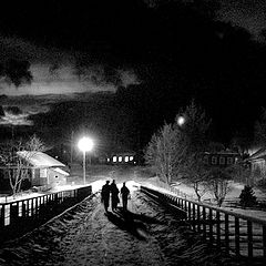 photo "Winter night in the village"