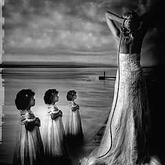 photo "three babes and the bride"