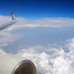 photo "Under the wing of an airplane ..."