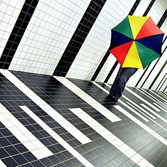 photo "umbrellas black and white discovery:."