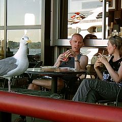 photo "Three at the port eating joint"