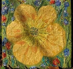 photo "Painting "Flower Buttercup" Wet felting"