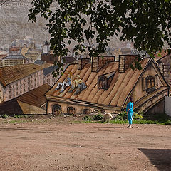 фото "прогулка в нарисованном городе"
