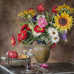 photo "With flowers and peacock"