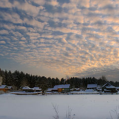 фото "Зимний вечер в деревне"