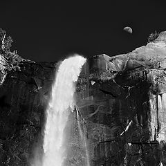 photo "Moon rising over the waterfall"