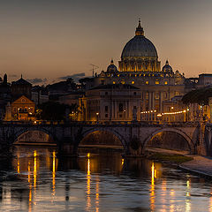 фото "Собор Св. Петра и река Тибр, что в Риме"