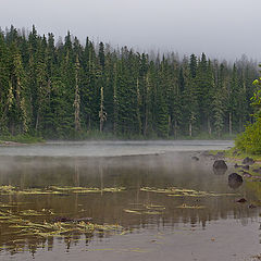 photo "Fog over the mountain lake"