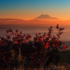 photo "Crimson sunset on a background of Mount Elbrus"