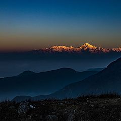 фото "Mt. Kanchenjunga from Thambi View Point near Gnathang Valley, Sikkim."