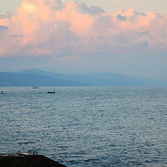 фото "fishing at the pink sunset"