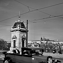 photo "Пражский Град и исторический автомобиль"