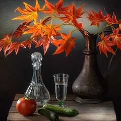 photo "About a glass of vodka and a little about vegetables"