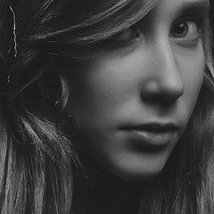 фото "Portrait, girl, black and white, studio, profile,"