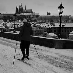 фото "Лыжник на мосту"