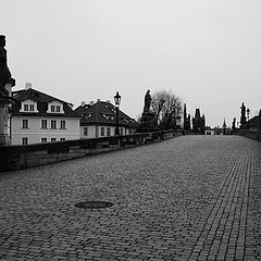 фото "Дома, статуи и мост"