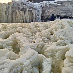 photo "frozen foam of the Jagala river waterfall. Estonia"