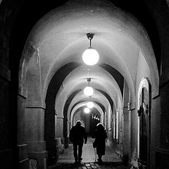 photo "Ночная аркада и пара"