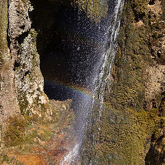 фото "Водопад, пещера, радуга."