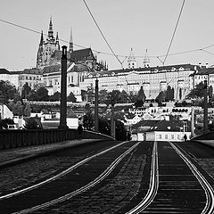 фото "Пражский Град и трамвайные пути-2"