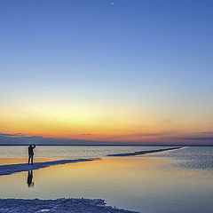 photo "At dawn. Salt lake Baskunchak."