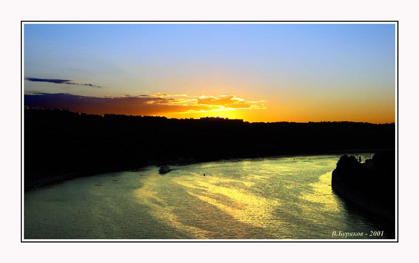 photo "The Moscow - river in area Luzhniky" tags: landscape, sunset, water