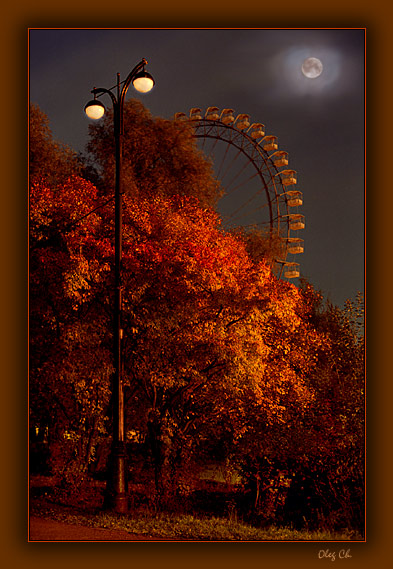 photo "In the old park on the late night ..." tags: landscape, autumn, night