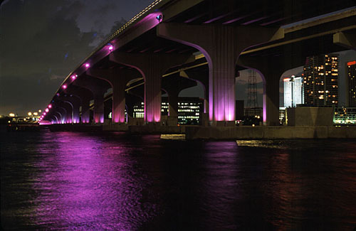 photo "Watson Island Bridge" tags: architecture, landscape, night