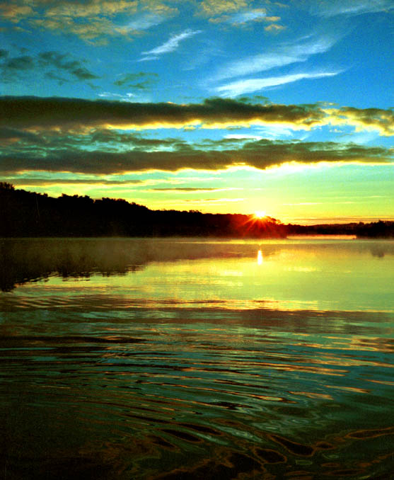 фото "Fishing at dawn" метки: пейзаж, вода, закат