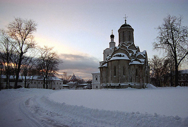 фото "Зимний вечер Андроникова монастыря." метки: пейзаж, закат, зима