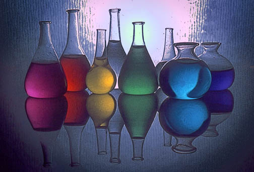 photo "Rainbow flasks" tags: still life, 