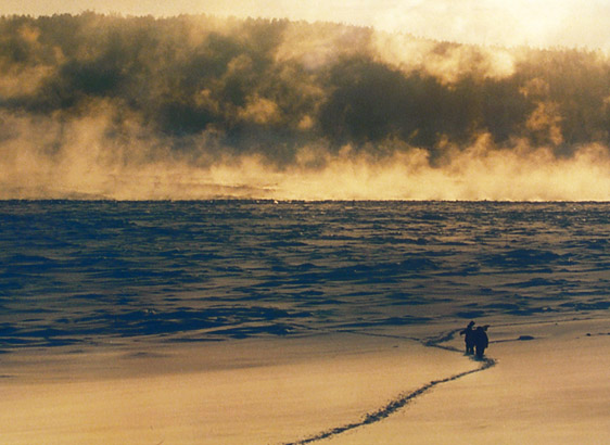 photo "Smoke on the water" tags: landscape, genre, winter