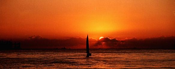 photo "Sailing at Sunset" tags: landscape, sunset