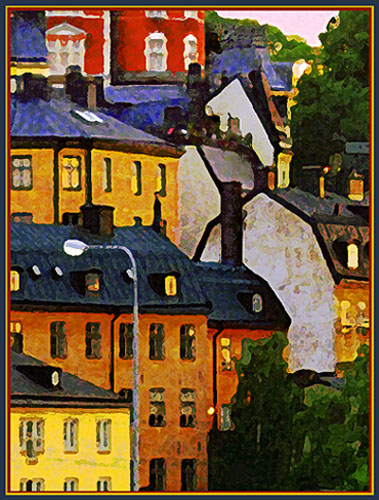 photo "July evening in Stockholm" tags: montage, landscape, sunset