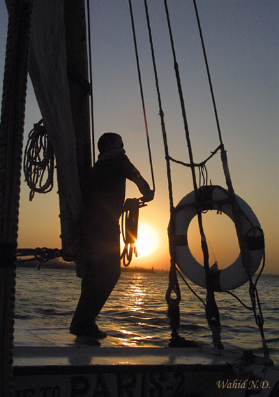photo "Nile Boatman#2" tags: landscape, sunset