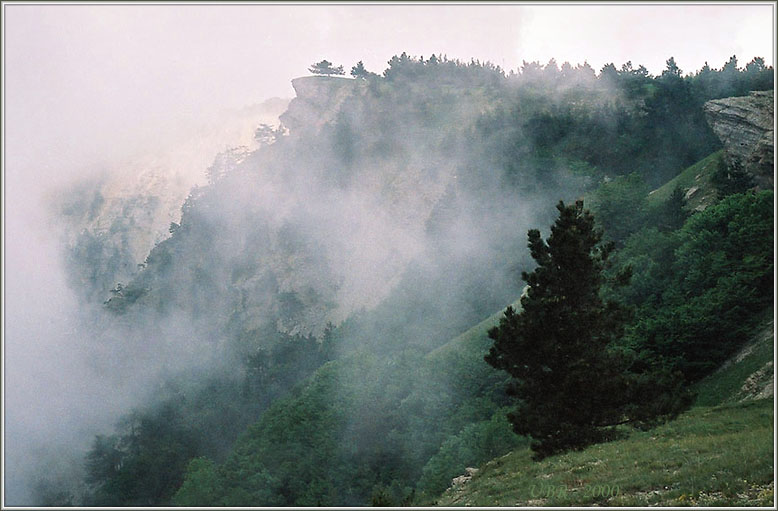 photo "Mist on declivity of Ay-Petri mount" tags: landscape, clouds, mountains