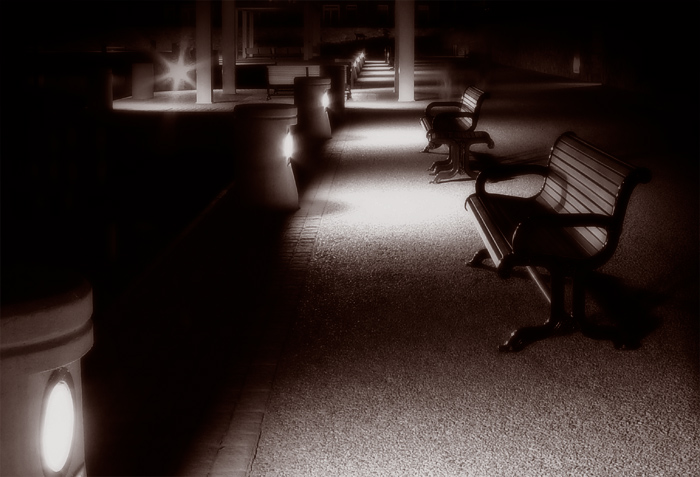 photo "Benches at night..." tags: still life, abstract, 