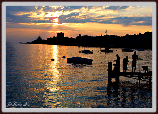 photo "Evening fishing" tags: landscape, sunset, water