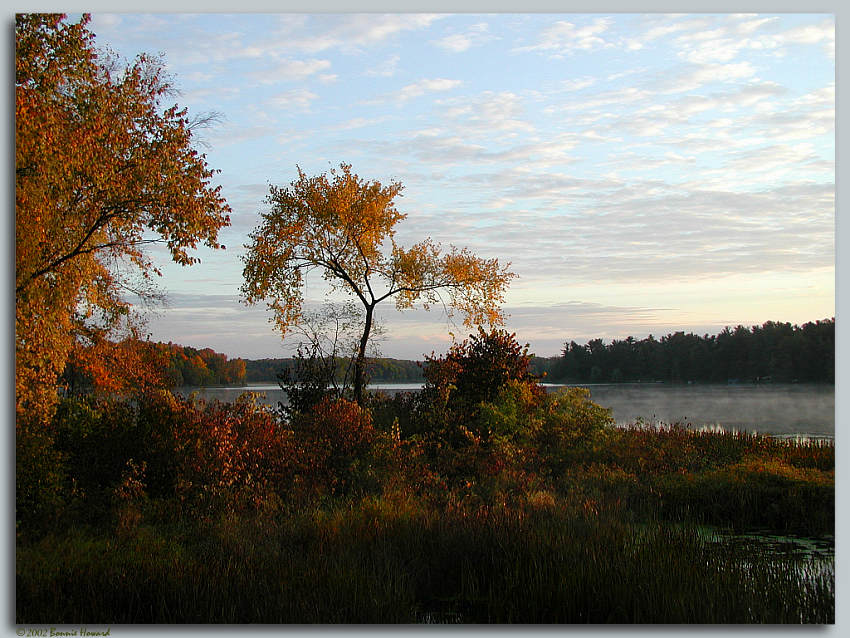 photo "Fire and Mist: A Watercolor" tags: landscape, autumn, sunset