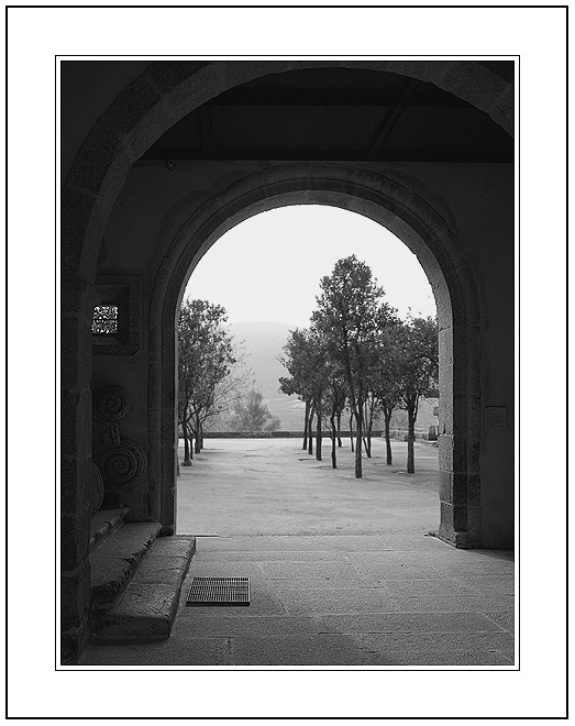 фото "The Court of the Orange-Trees" метки: архитектура, черно-белые, пейзаж, 