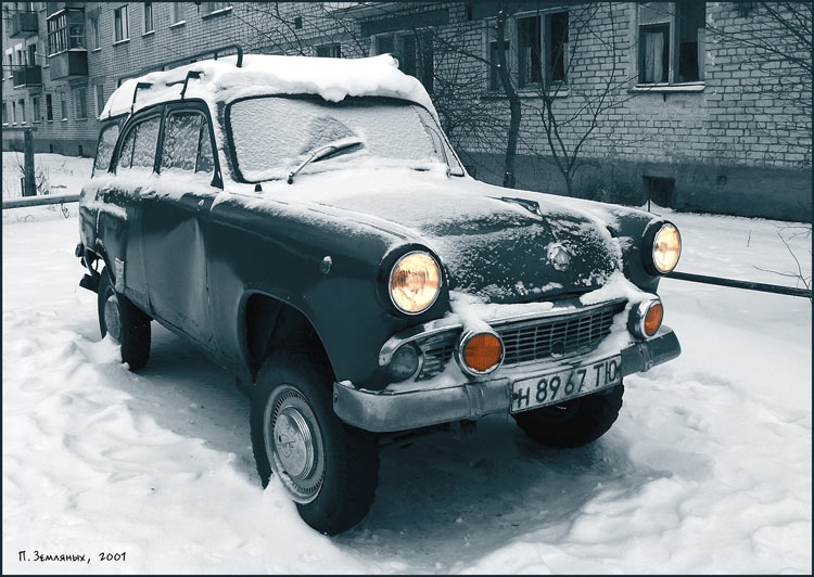 photo "Old mobil under snow" tags: misc., 