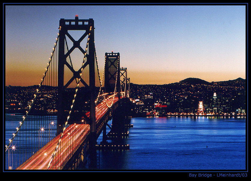 фото "Bay Bridge - II" метки: путешествия, пейзаж, Северная Америка, ночь