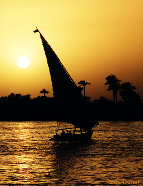 фото "Sailing on the Nile." метки: путешествия, пейзаж, Африка, закат
