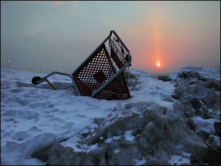 photo "A Shopping Cart Named Desire" tags: landscape, sunset