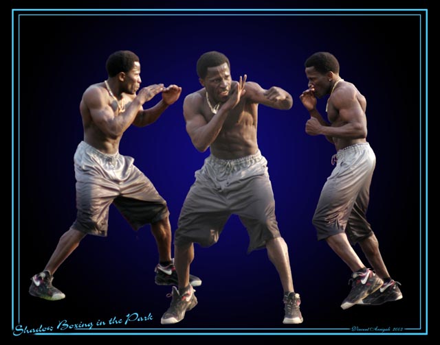 photo "Shadow Boxing in the Park" tags: portrait, genre, man