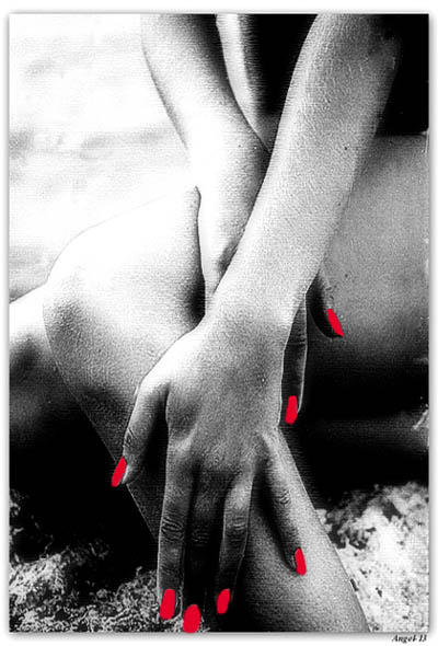photo "Etude in black - red" tags: black&white, portrait, woman