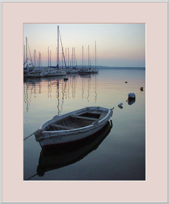 photo "Port Evening. Boat." tags: landscape, architecture, sunset