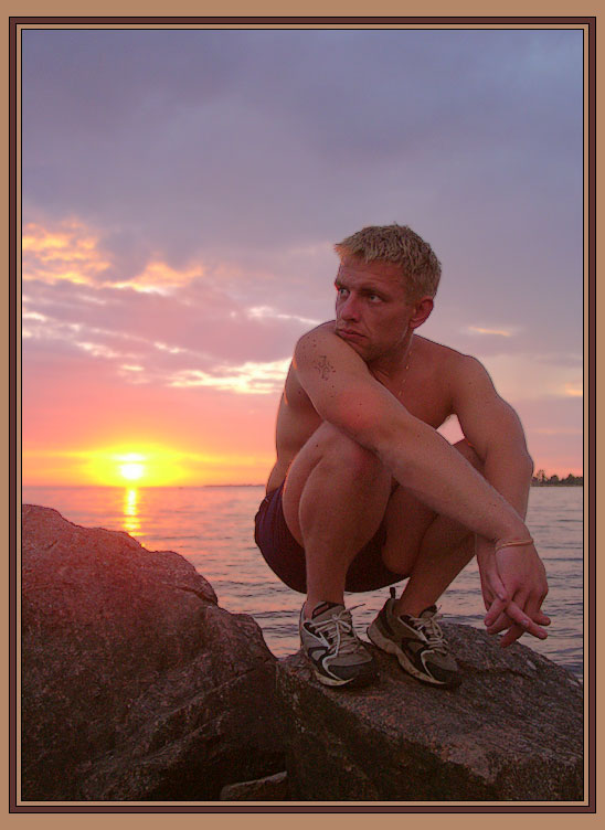 photo "***" tags: portrait, landscape, man, sunset