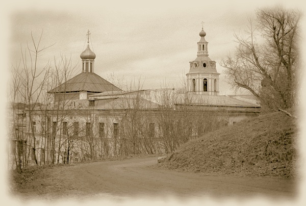 фото "Андреевский монастырь" метки: архитектура, черно-белые, пейзаж, 