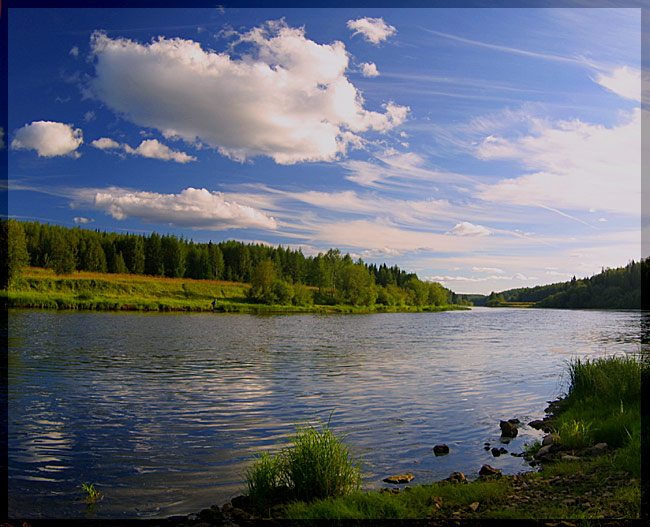 фото "р. Ухта" метки: пейзаж, вода, облака